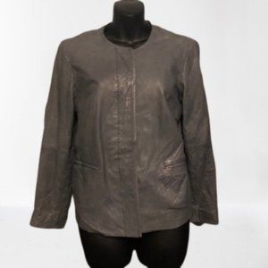Lucky Brand Faux Leather Grey Jacket size small